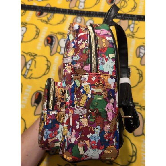 Futurama Characters Mini Backpack Adjustable Straps Vegan Leather NWT main image 10